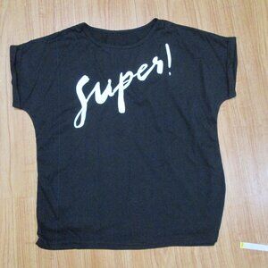 Women's Medium Black T-shirt that says Super